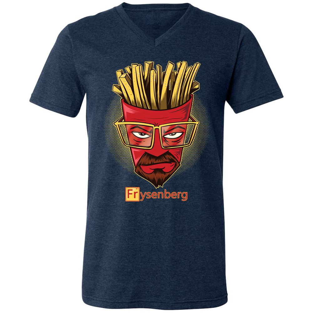 Unisex V-Neck T-Shirt - 5U11GV9D - Heather Navy - 15