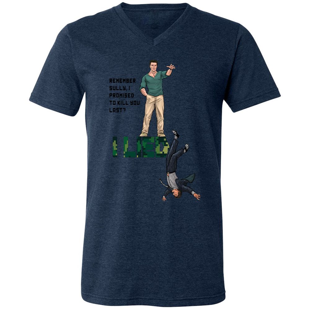 Unisex V-Neck T-Shirt - ZRLKWMX3 - Heather Navy - 15