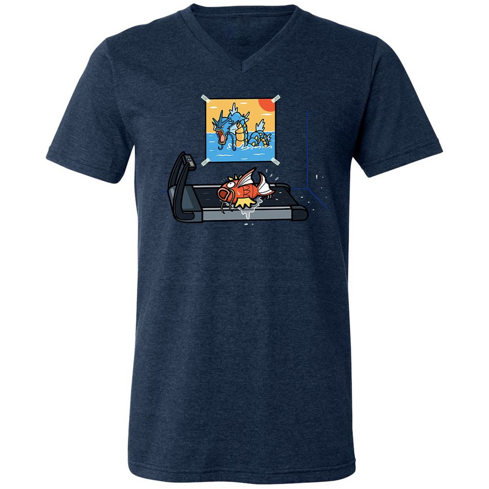 Unisex V-Neck T-Shirt - EGMUSM6H - Heather Navy - 15