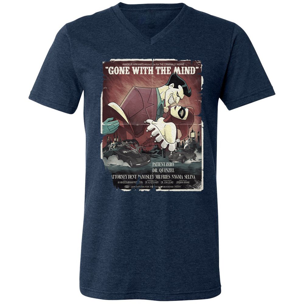 Unisex V-Neck T-Shirt - 7WCQK8PQ - Heather Navy - 15