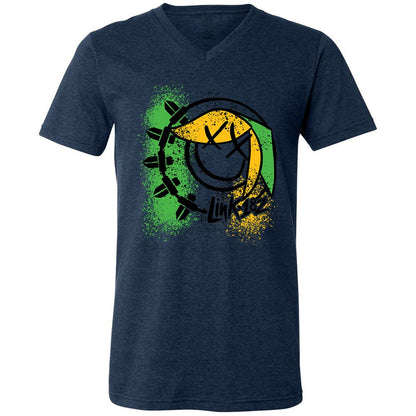 Unisex V-Neck T-Shirt - MLJNNR36 - Heather Navy - 15