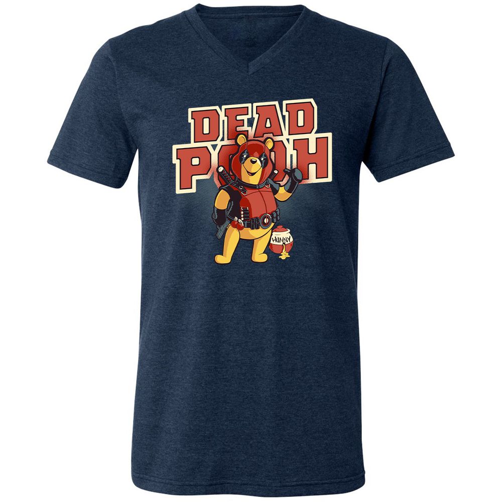 Unisex V-Neck T-Shirt - P6Q373CJ - Heather Navy - 15