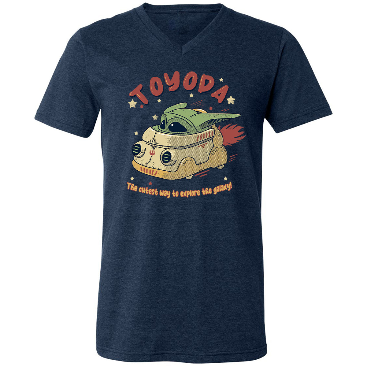 Unisex V-Neck T-Shirt - NYPMNUGJ - Heather Navy - 15