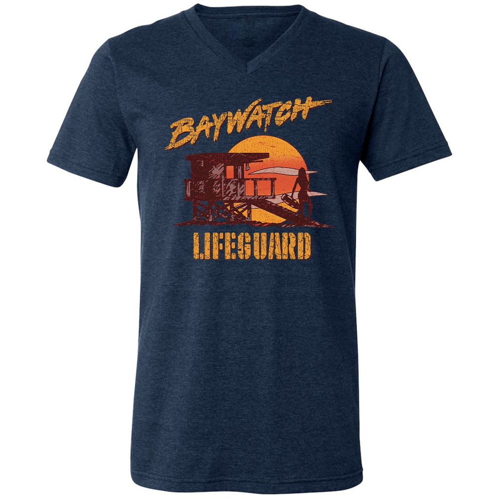 Unisex V-Neck T-Shirt - UXSYPVSZ - Heather Navy - 15