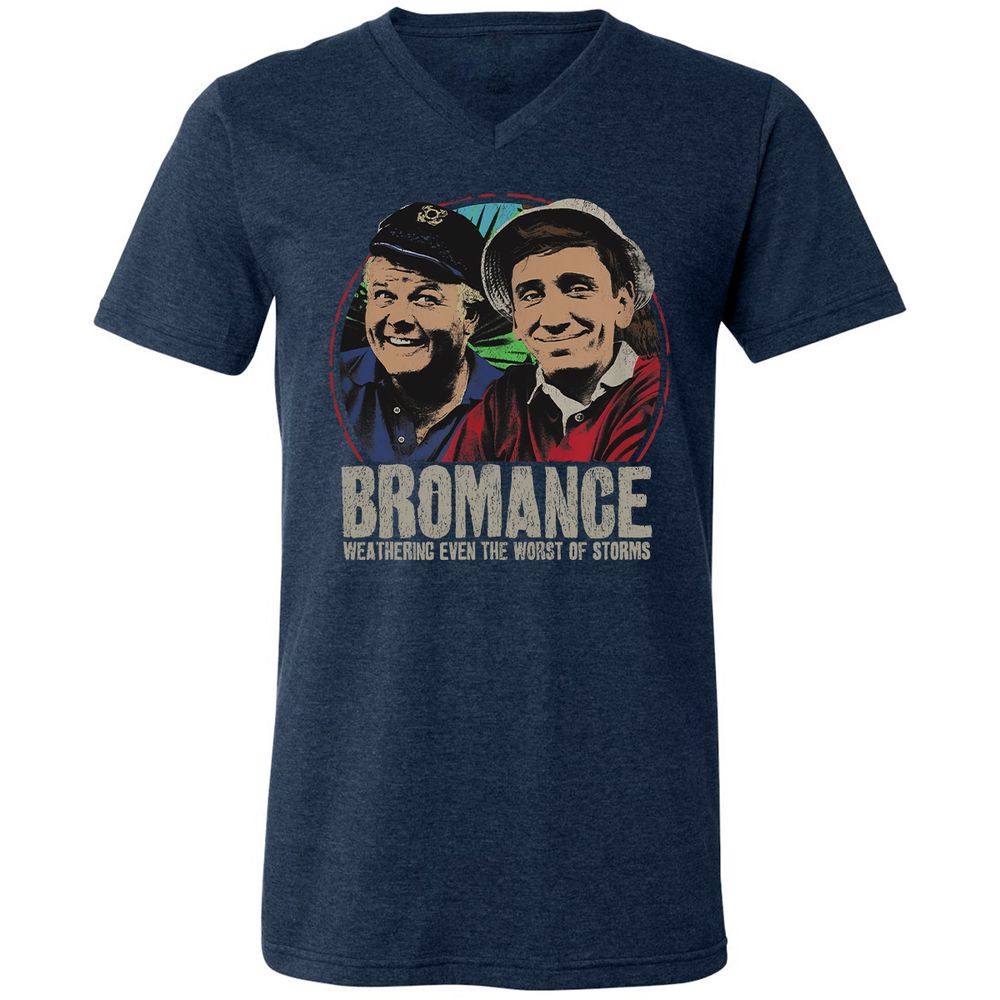 Unisex V-Neck T-Shirt - SJT34R4F - Heather Navy - 15