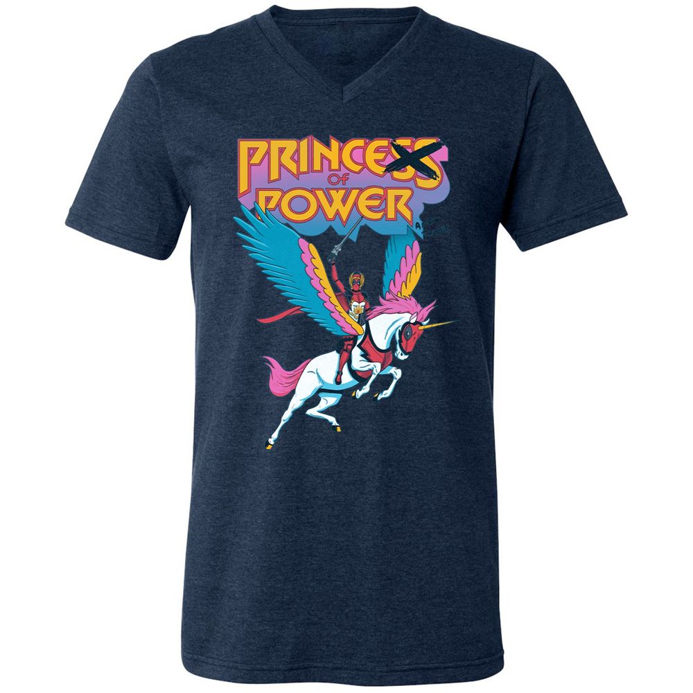 Unisex V-Neck T-Shirt - MZR7CYT8 - Heather Navy - 15