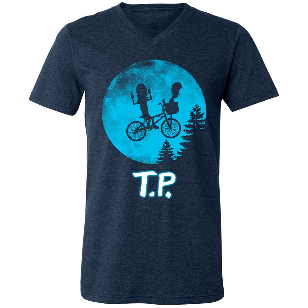 Unisex V-Neck T-Shirt - L9NZK168 - Heather Navy - 15