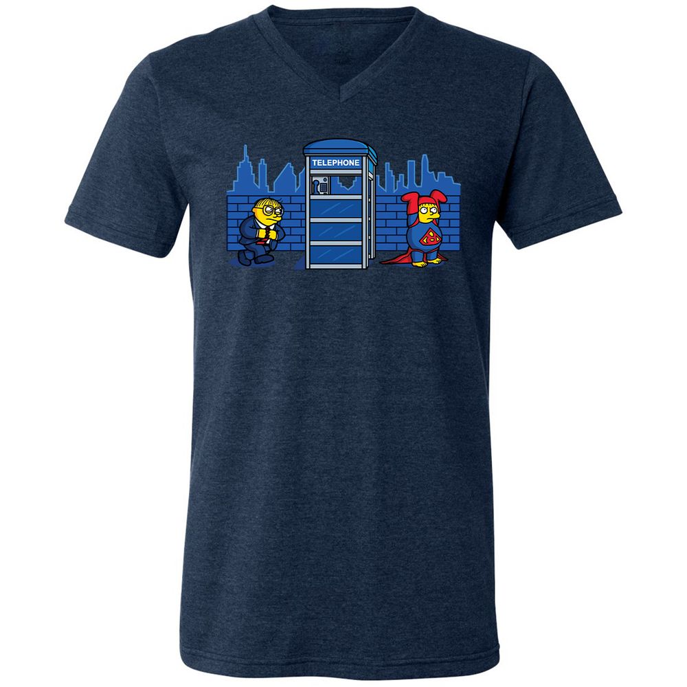 Unisex V-Neck T-Shirt - Z2DDQ5UV - Heather Navy - 15