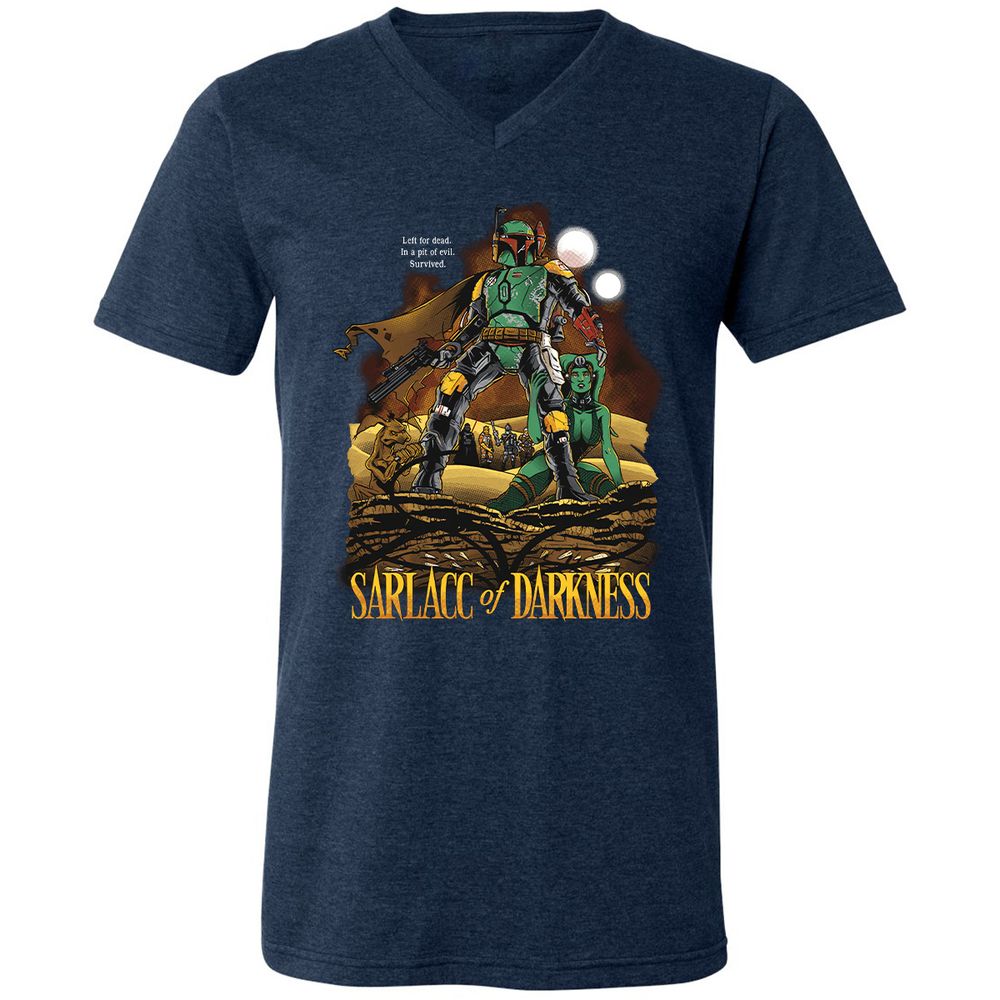 Unisex V-Neck T-Shirt - 91G6G2RL - Heather Navy - 15