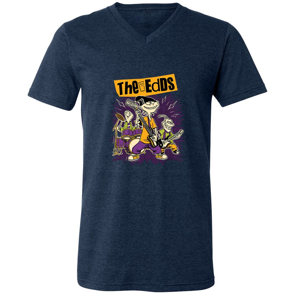 Unisex V-Neck T-Shirt - SL4ZFT9R - Heather Navy - 15
