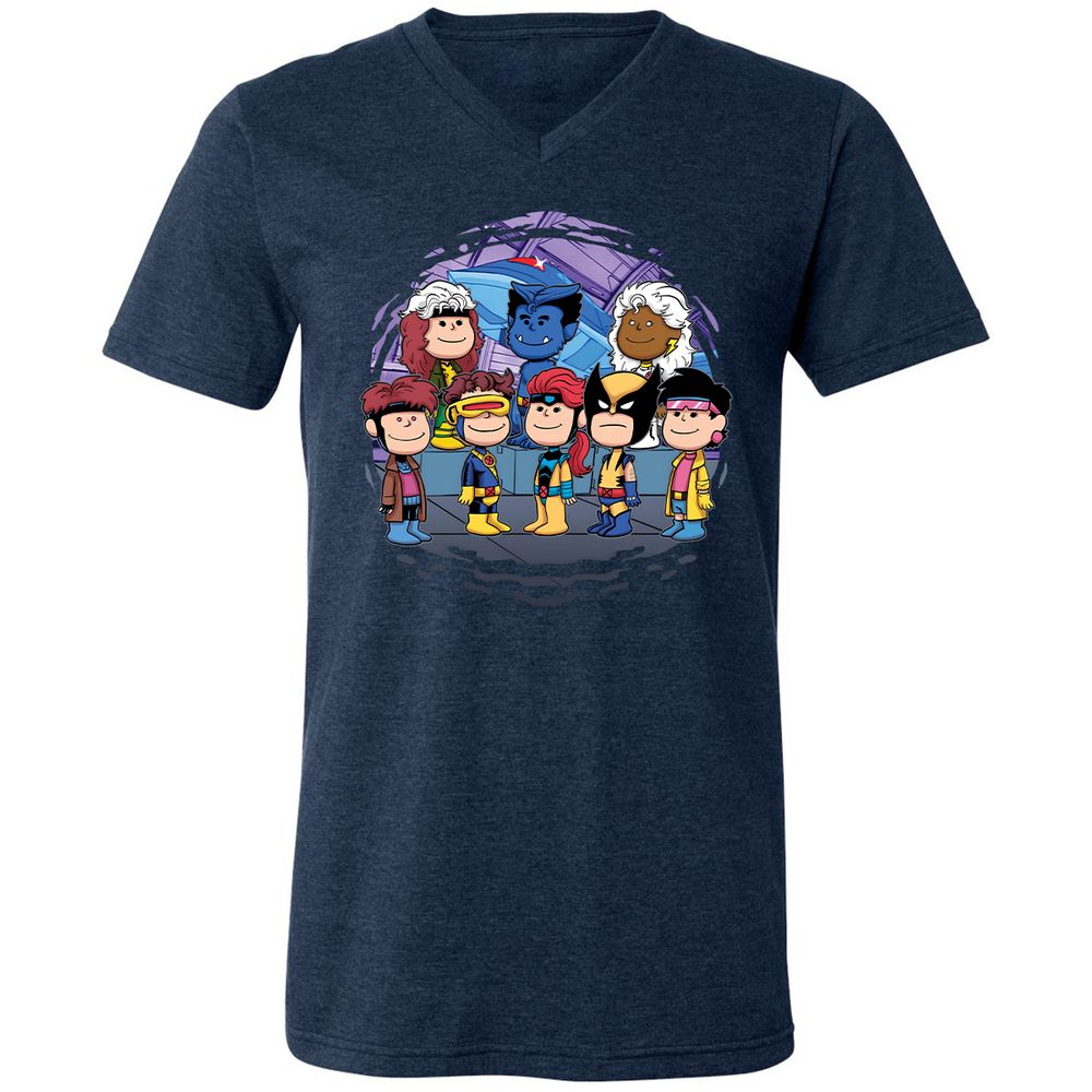 Unisex V-Neck T-Shirt - 9X6N2LSH - Heather Navy - 15