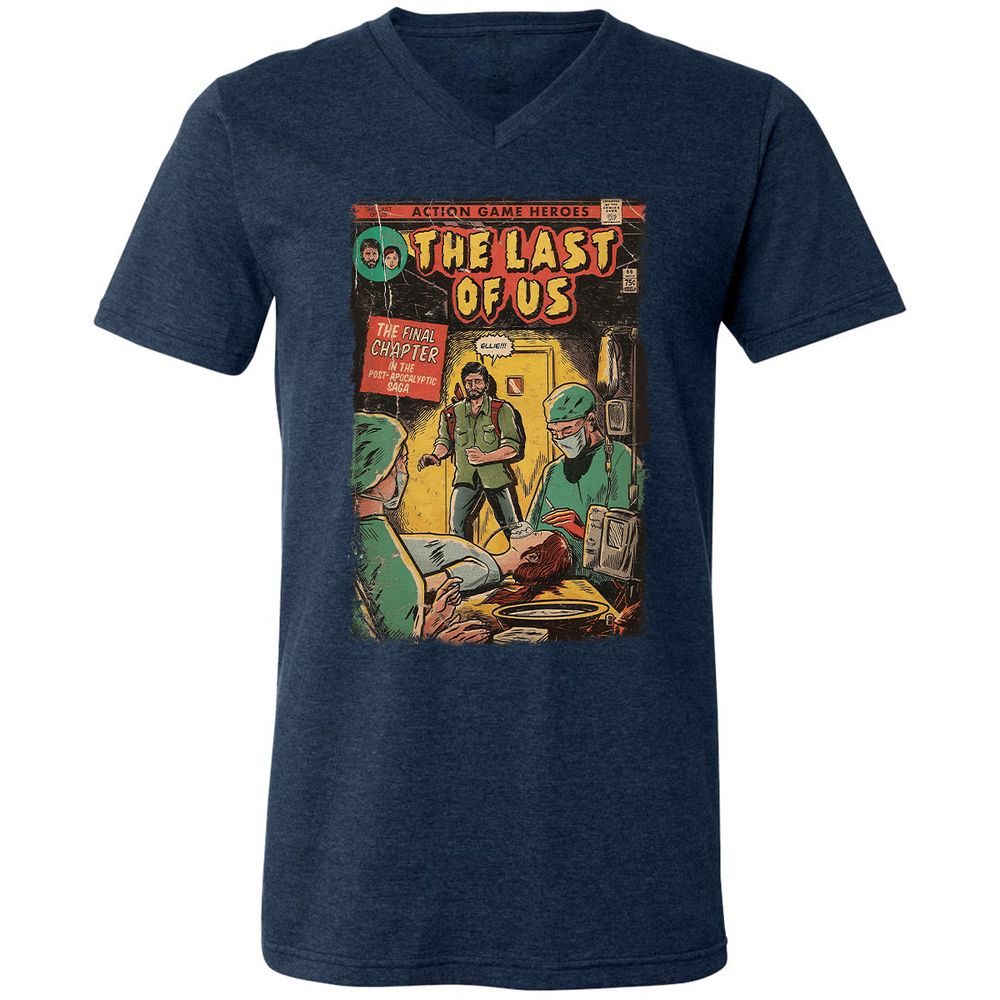 Unisex V-Neck T-Shirt - UMTZW76H - Heather Navy - 15