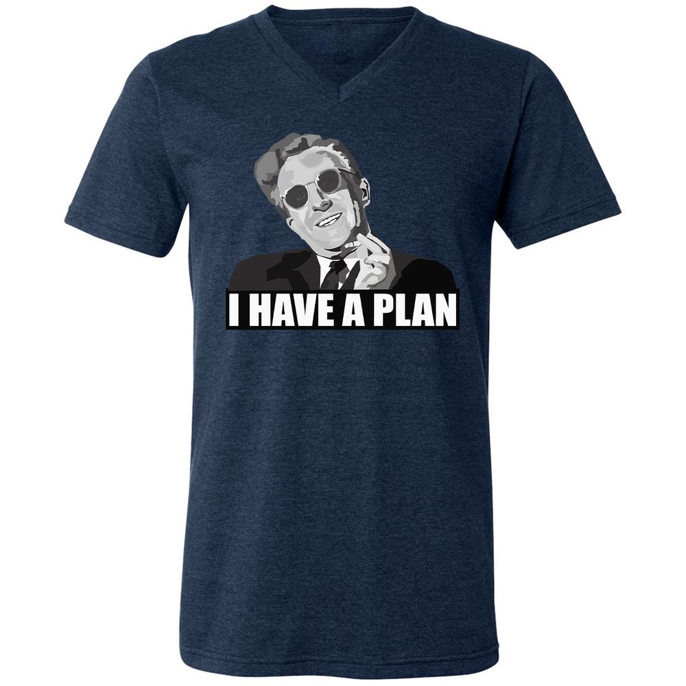 Unisex V-Neck T-Shirt - HH31H6C1 - Heather Navy - 15