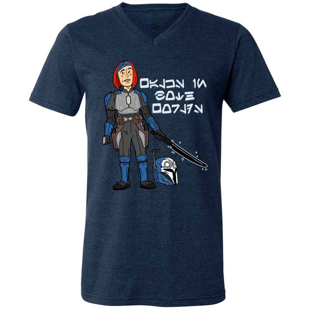 Unisex V-Neck T-Shirt - R6SCAQQV - Heather Navy - 15