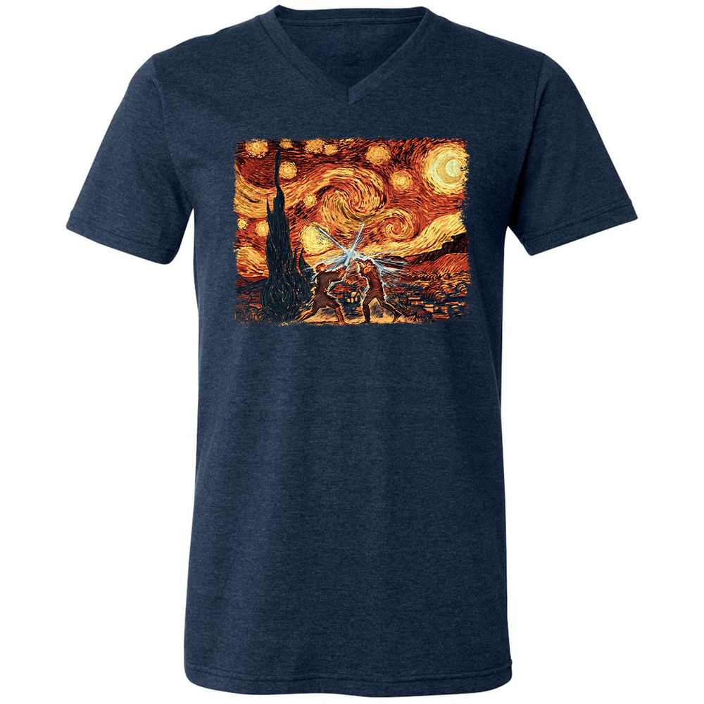 Unisex V-Neck T-Shirt - X2ZUSTTF - Heather Navy - 15