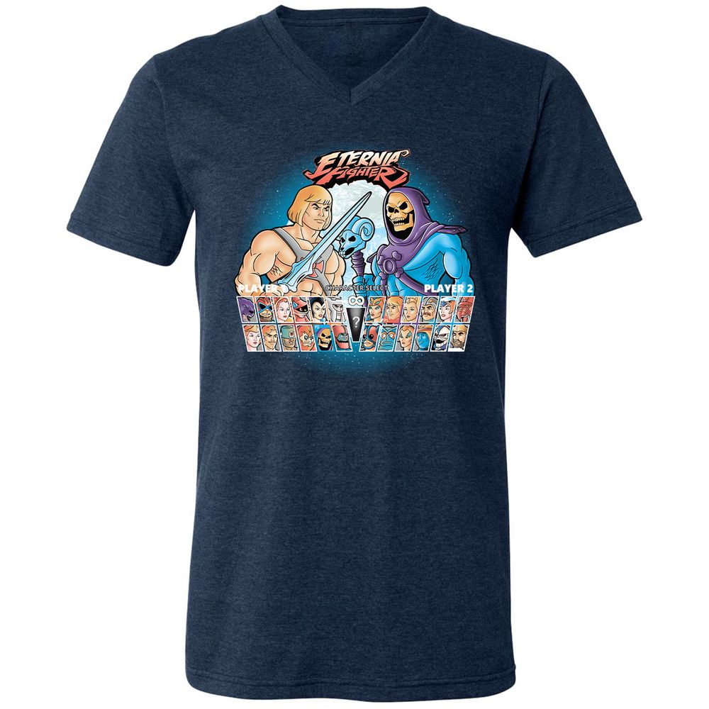 Unisex V-Neck T-Shirt - Q2V9HDHV - Heather Navy - 15