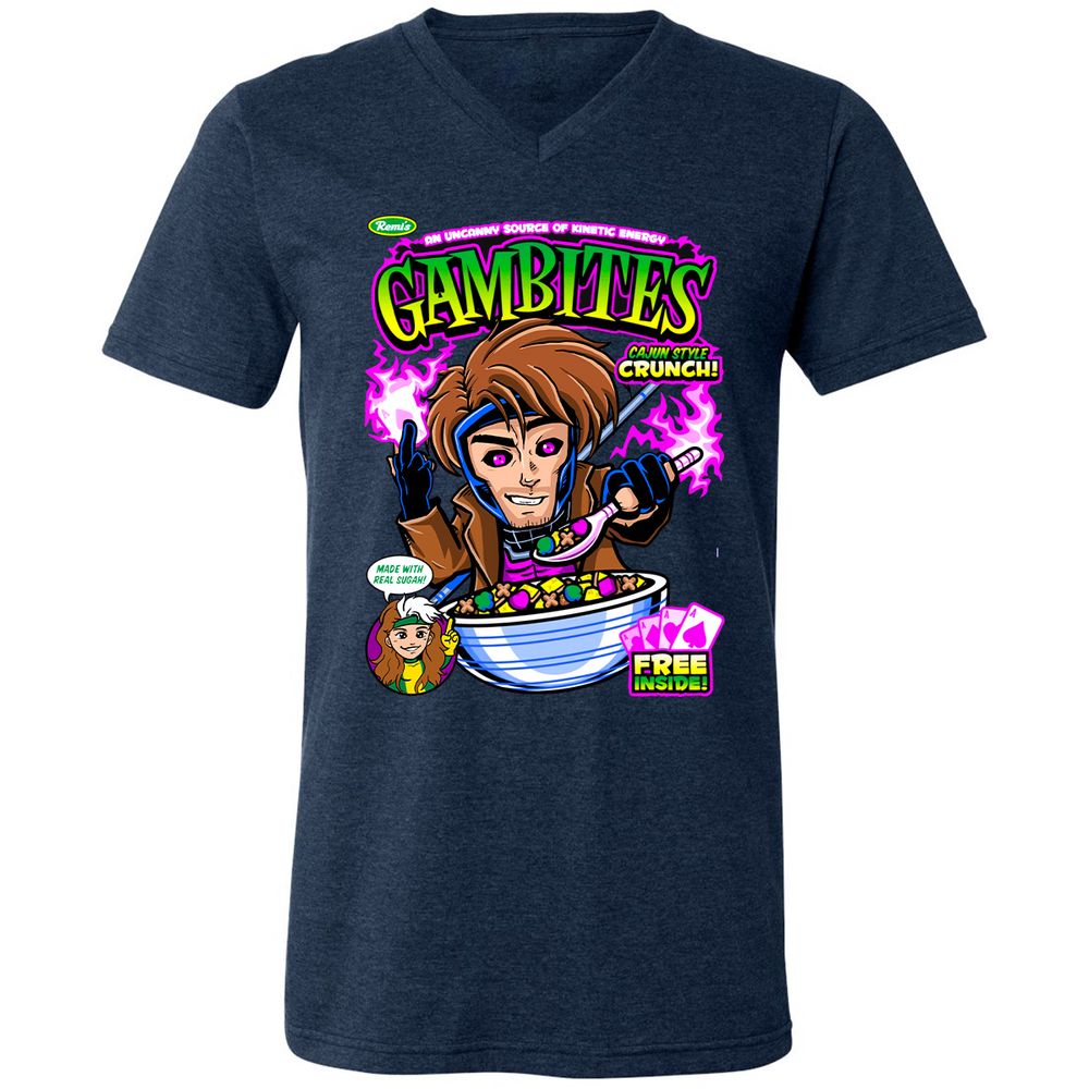 Unisex V-Neck T-Shirt - 6VLXEYAB - Heather Navy - 15