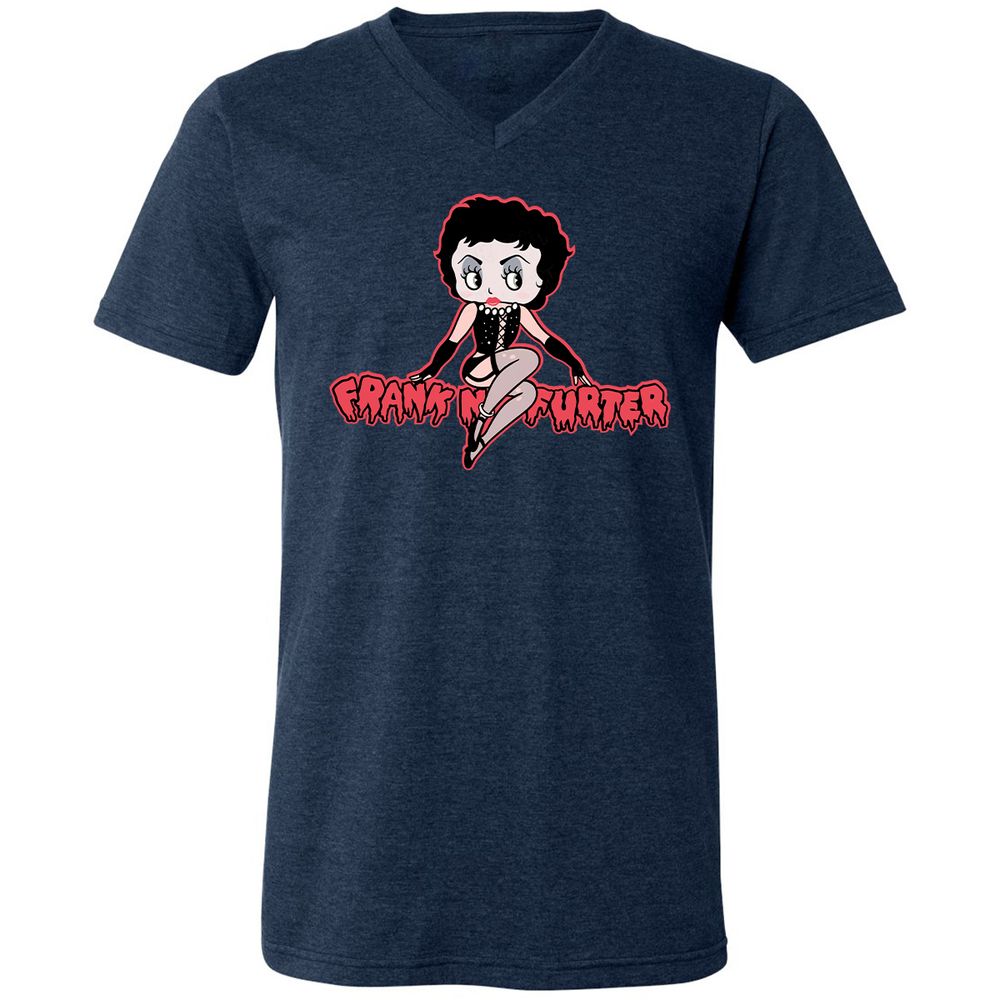 Unisex V-Neck T-Shirt - STD6JFVY - Heather Navy - 15