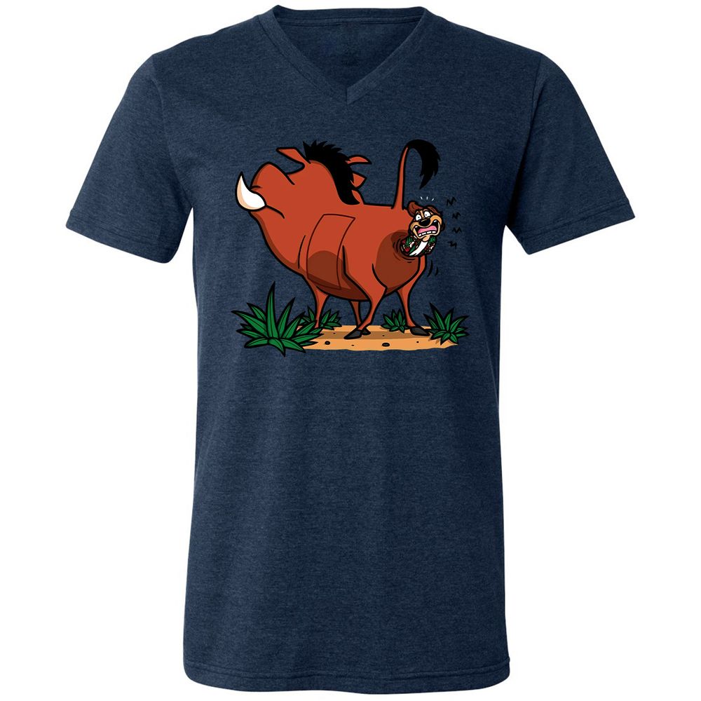 Unisex V-Neck T-Shirt - 1DYQCVG5 - Heather Navy - 15