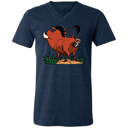 Unisex V-Neck T-Shirt - 1DYQCVG5 - Heather Navy - 15