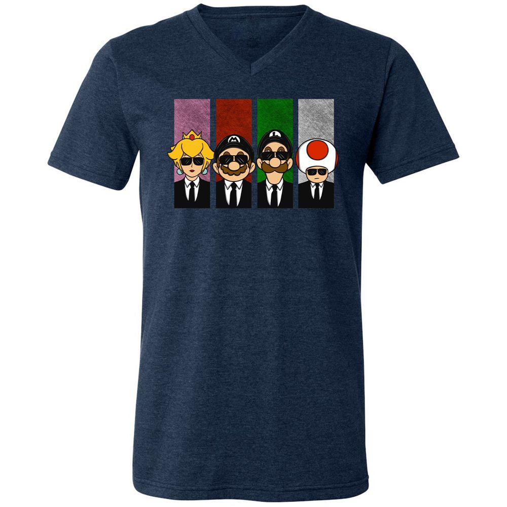 Unisex V-Neck T-Shirt - 1LWQFCUU - Heather Navy - 15