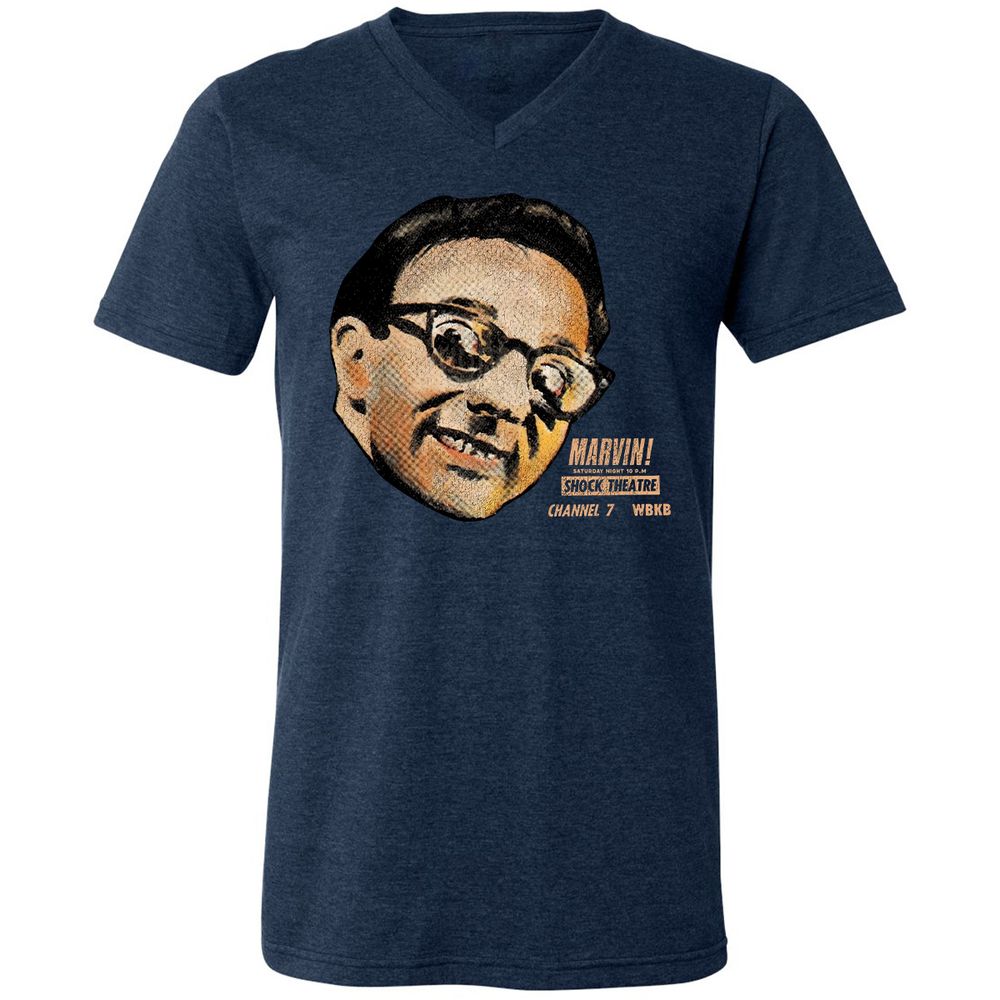 Unisex V-Neck T-Shirt - 1SDGPUSP - Heather Navy - 15
