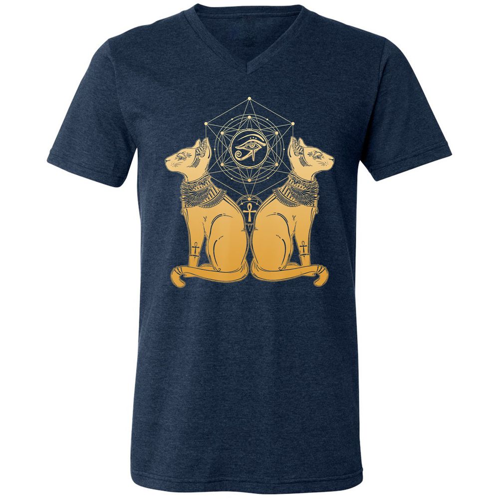 Unisex V-Neck T-Shirt - VLDGSY9W - Heather Navy - 15