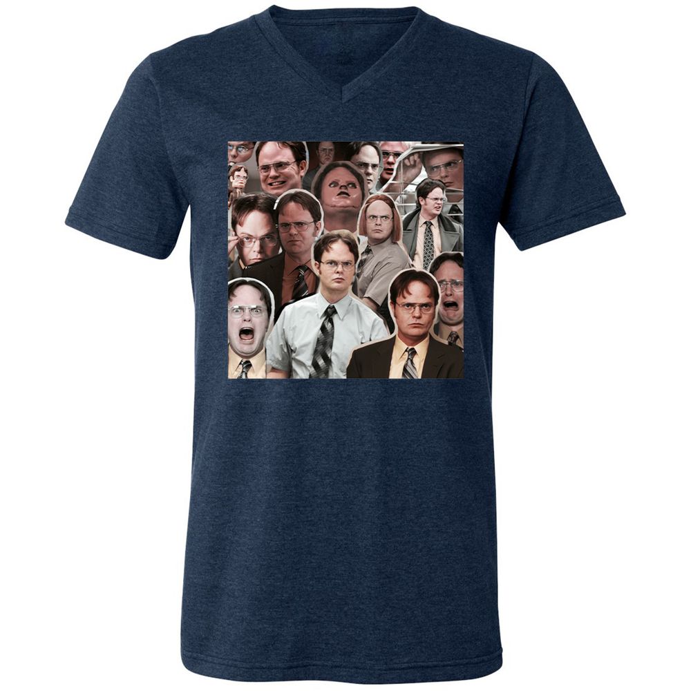 Unisex V-Neck T-Shirt - 3XNNGD1B - Heather Navy - 15