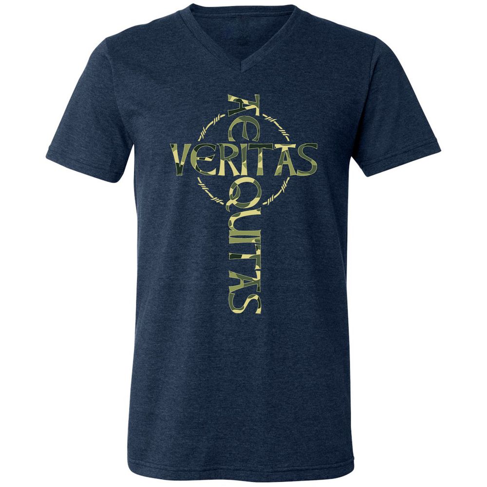 Unisex V-Neck T-Shirt - 9QBZ5HFV - Heather Navy - 15