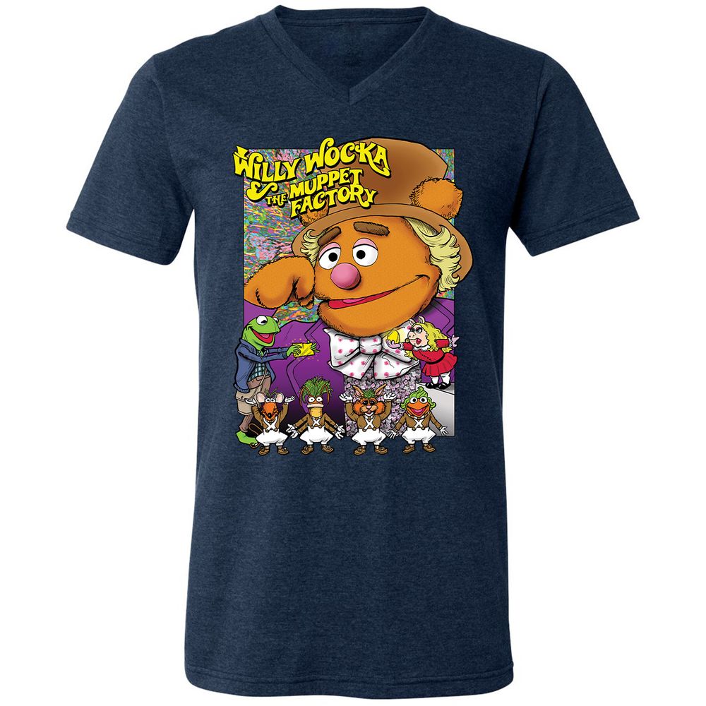 Unisex V-Neck T-Shirt - LDDGFJAD - Heather Navy - 15