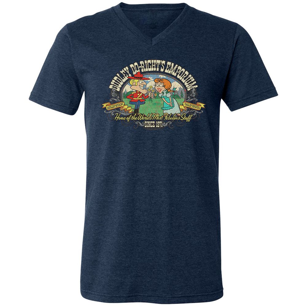 Unisex V-Neck T-Shirt - W5MJZJLQ - Heather Navy - 15