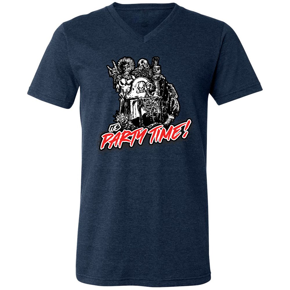 Unisex V-Neck T-Shirt - 7N3BMNV9 - Heather Navy - 15