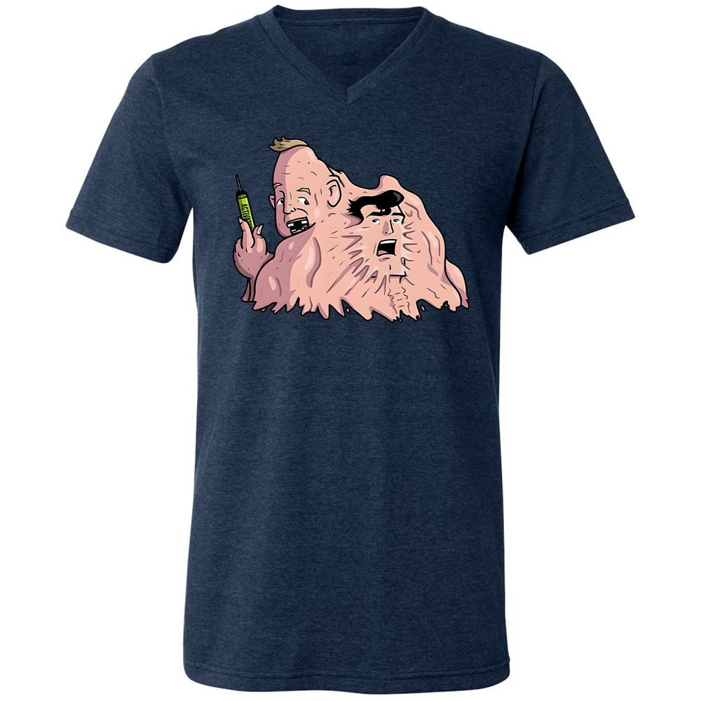 Unisex V-Neck T-Shirt - BWT93PJJ - Heather Navy - 15