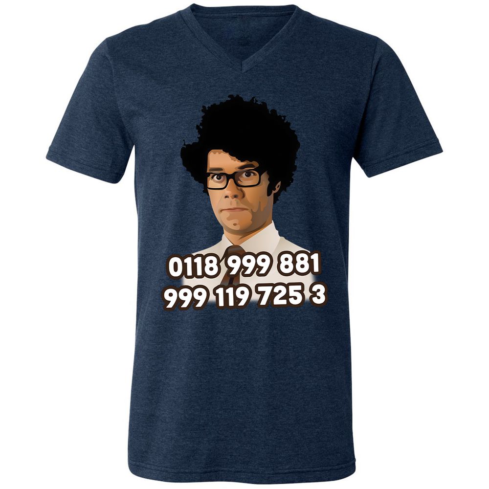 Unisex V-Neck T-Shirt - H9VCM36G - Heather Navy - 15