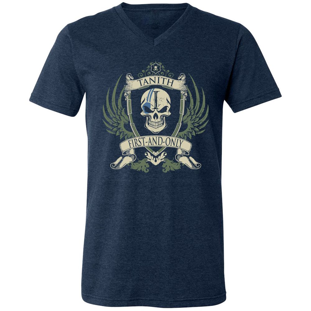 Unisex V-Neck T-Shirt - TB9X2YL2 - Heather Navy - 15