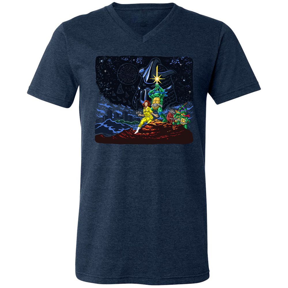 Unisex V-Neck T-Shirt - N1RU5FDP - Heather Navy - 15