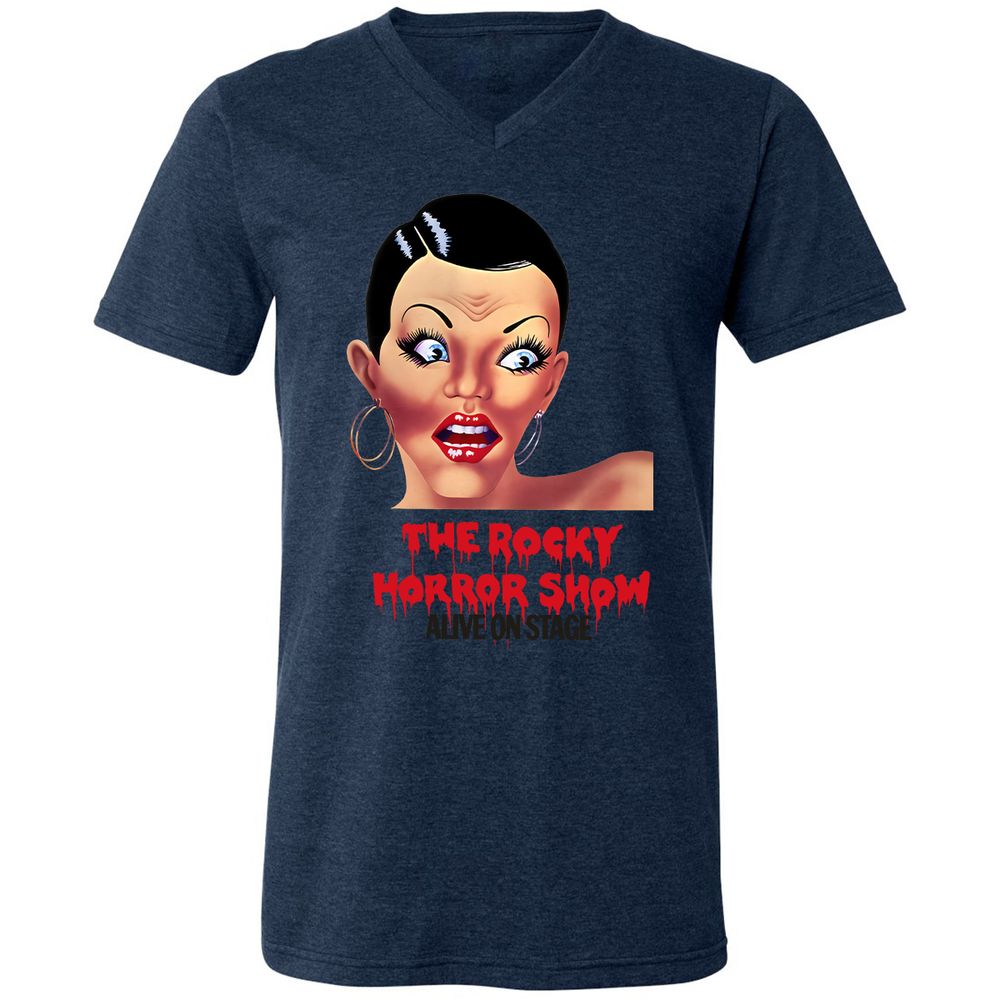 Unisex V-Neck T-Shirt - T3EACHTJ - Heather Navy - 15