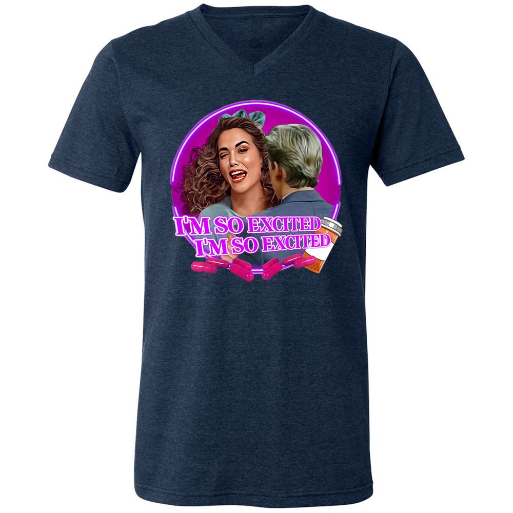 Unisex V-Neck T-Shirt - KUCZW25H - Heather Navy - 15