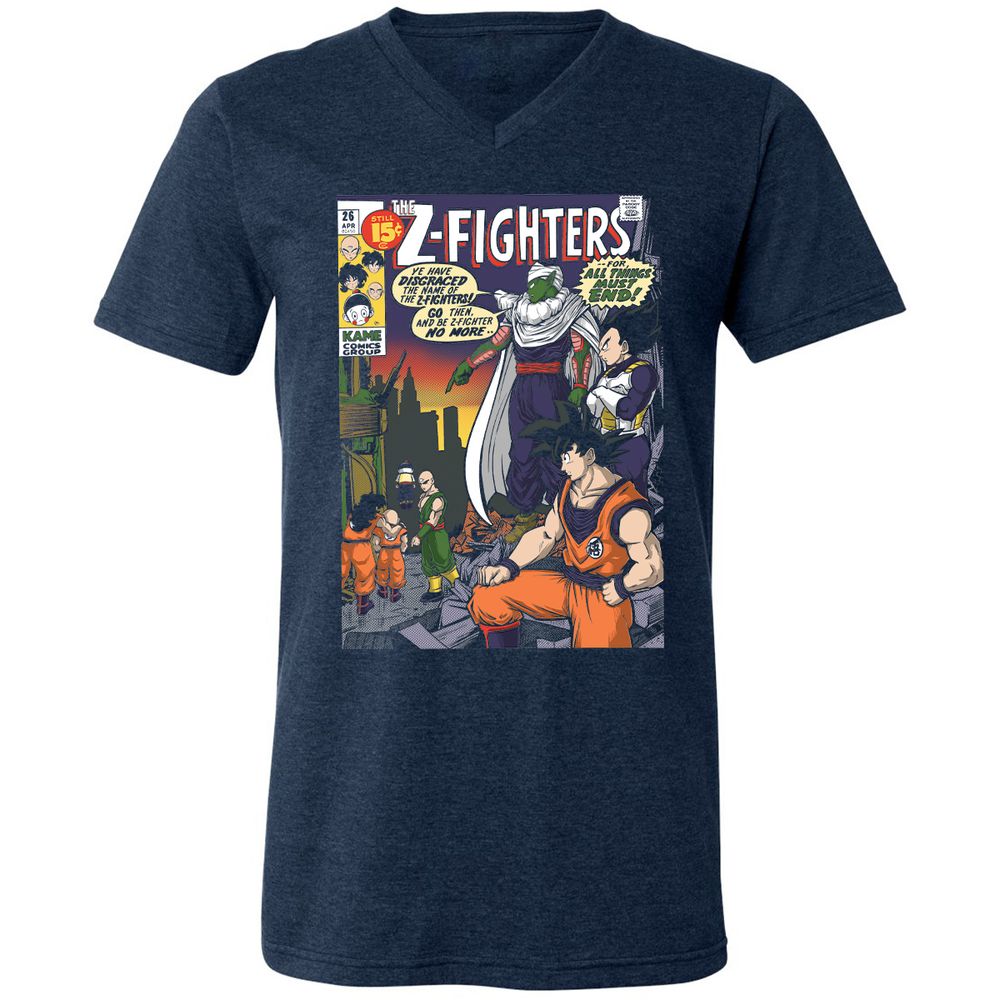 Unisex V-Neck T-Shirt - 8SUQC3H9 - Heather Navy - 15