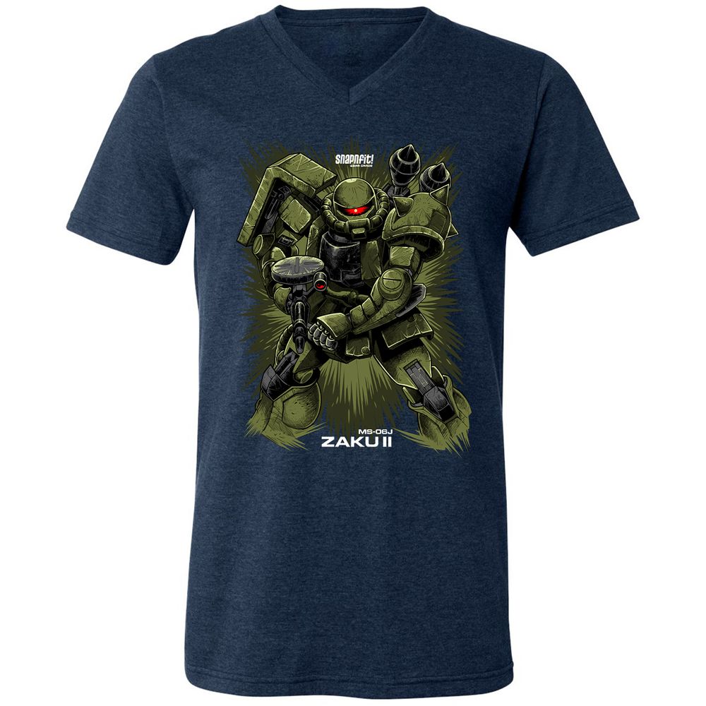 Unisex V-Neck T-Shirt - X85NZQ89 - Heather Navy - 15