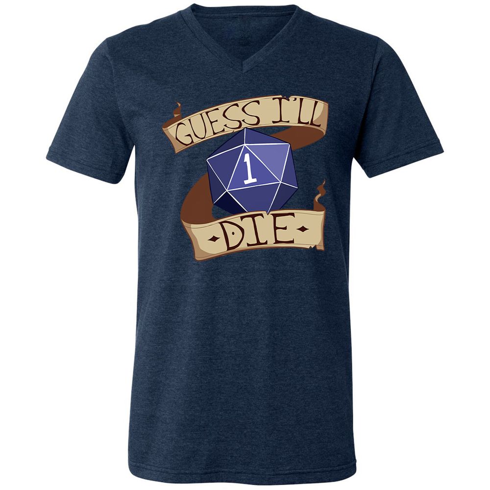 Unisex V-Neck T-Shirt - 53LLEPNS - Heather Navy - 15