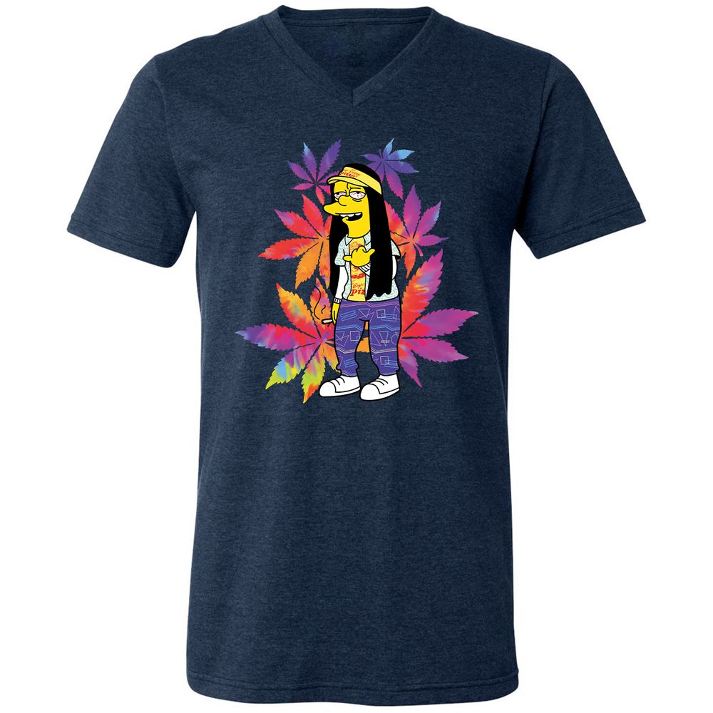 Unisex V-Neck T-Shirt - Z6S3TX8D - Heather Navy - 15