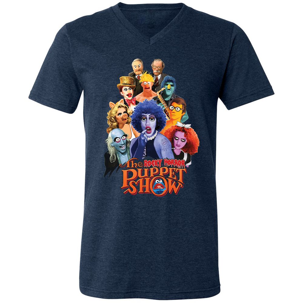 Unisex V-Neck T-Shirt - EKWYRL51 - Heather Navy - 15