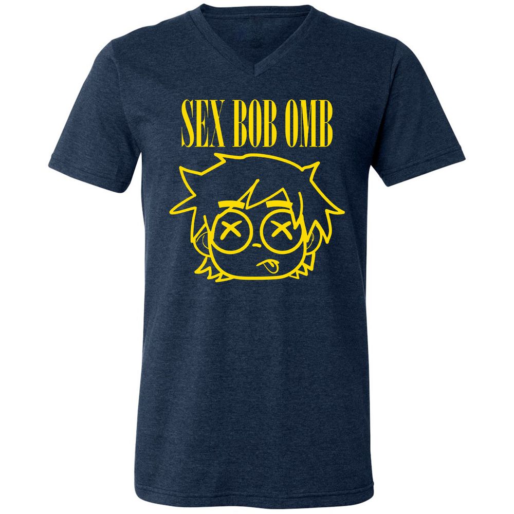 Unisex V-Neck T-Shirt - RTYA94CW - Heather Navy - 15
