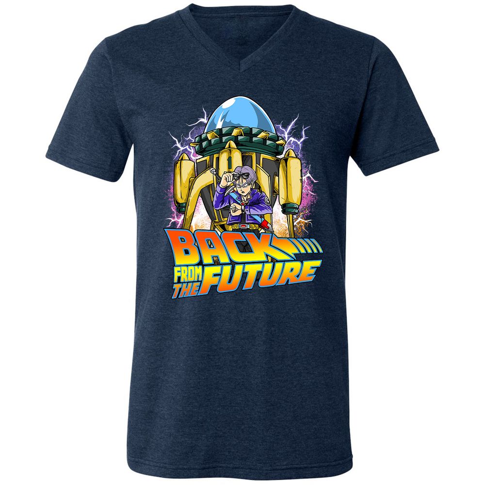 Unisex V-Neck T-Shirt - H3YCMJYU - Heather Navy - 15