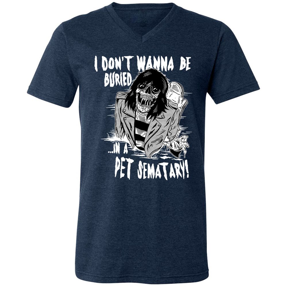 Unisex V-Neck T-Shirt - 52U8K8U5 - Heather Navy - 15