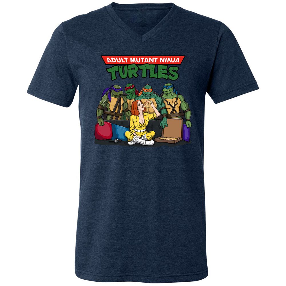 Unisex V-Neck T-Shirt - FBJ6BTTV - Heather Navy - 15