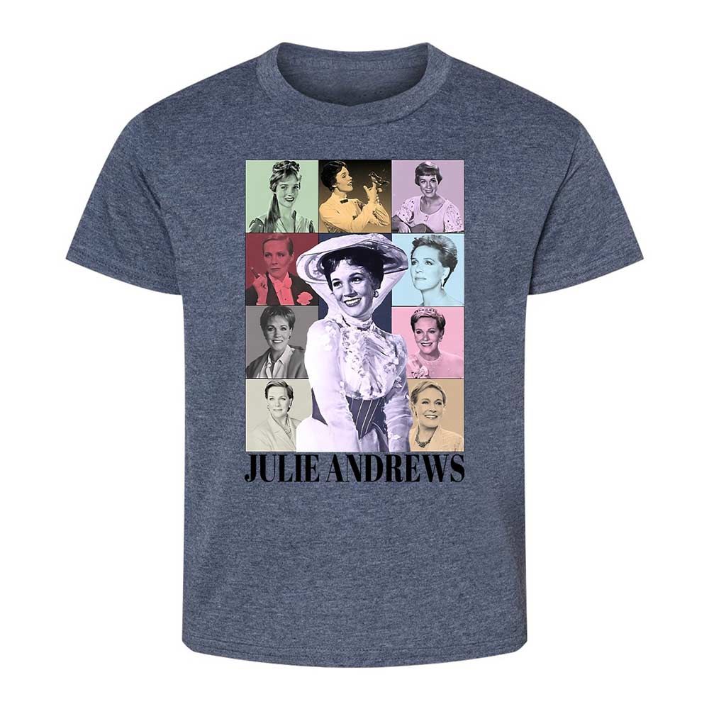 Kids T-Shirt - White - Heather Navy - 15