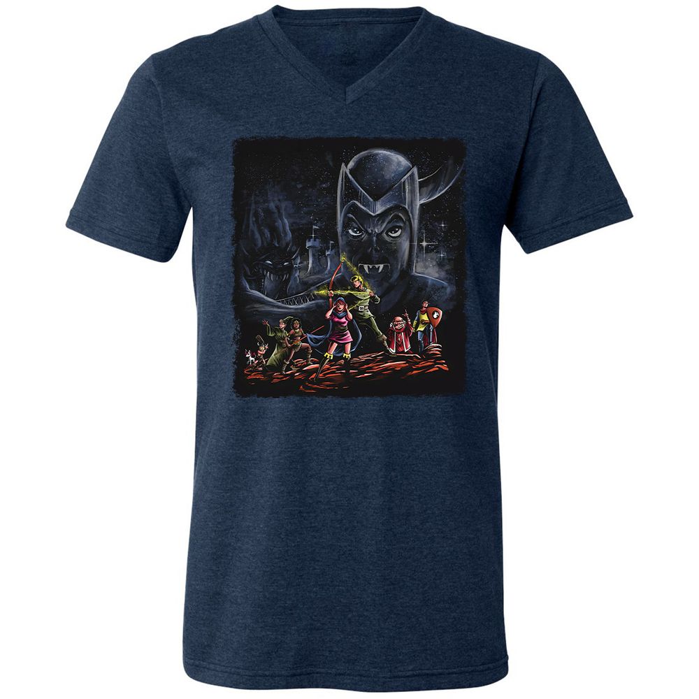 Unisex V-Neck T-Shirt - 3TBZGSVY - Heather Navy - 15