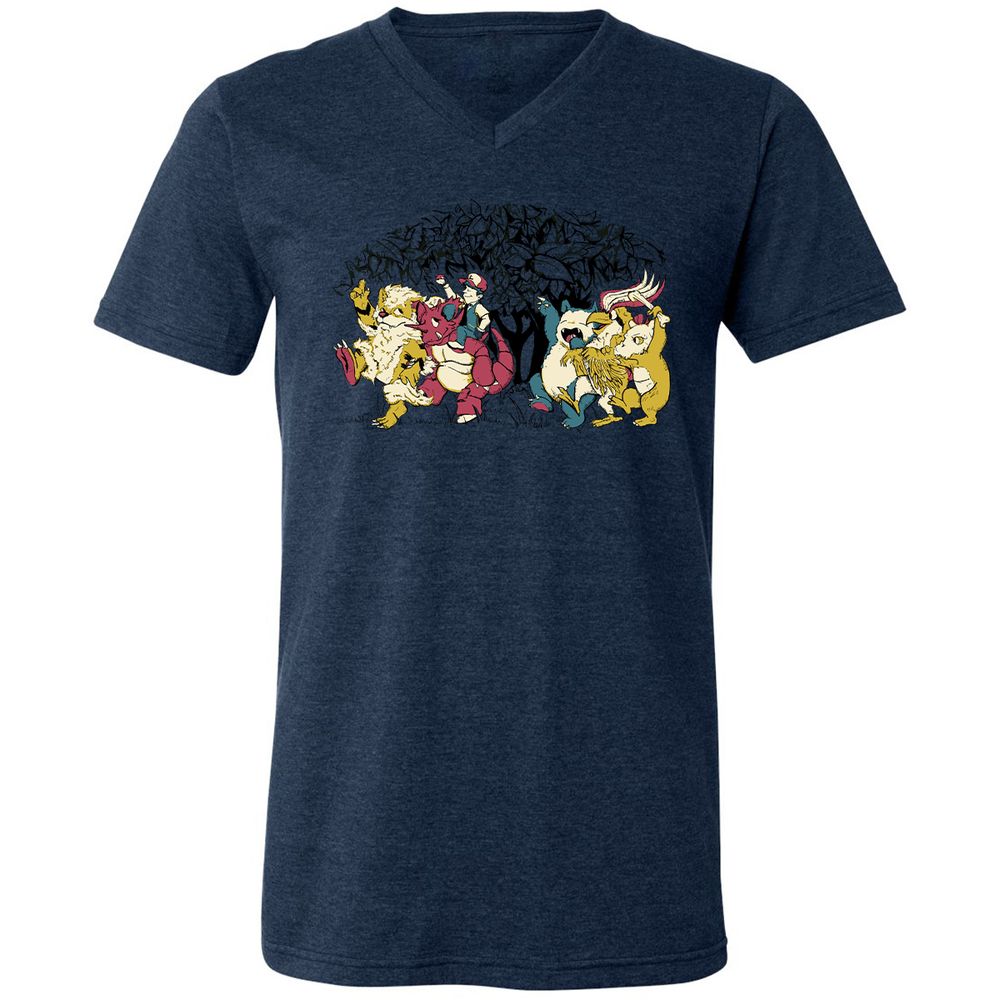 Unisex V-Neck T-Shirt - NZB1VPYZ - Heather Navy - 15